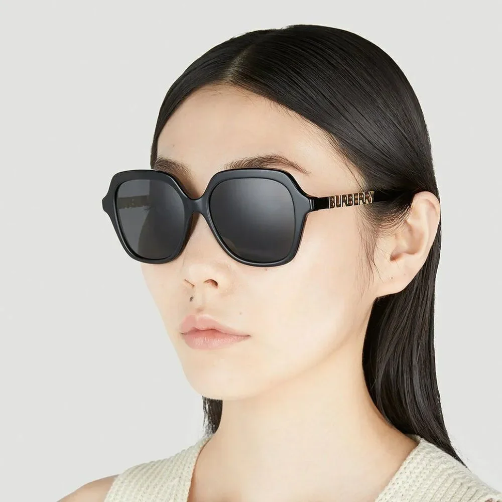 SALE! NEW Burberry BE4389 Joni 300187  Black Dark Grey Square Women Sunglasses - Picture 5 of 12
